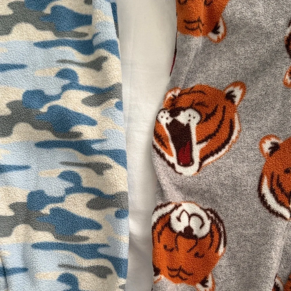 Kids Blue Camo One-Piece Footed Pajama - Picture 2 of 6